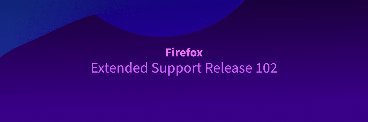 Image lisant " Version 102 du support étendu de Firefox "