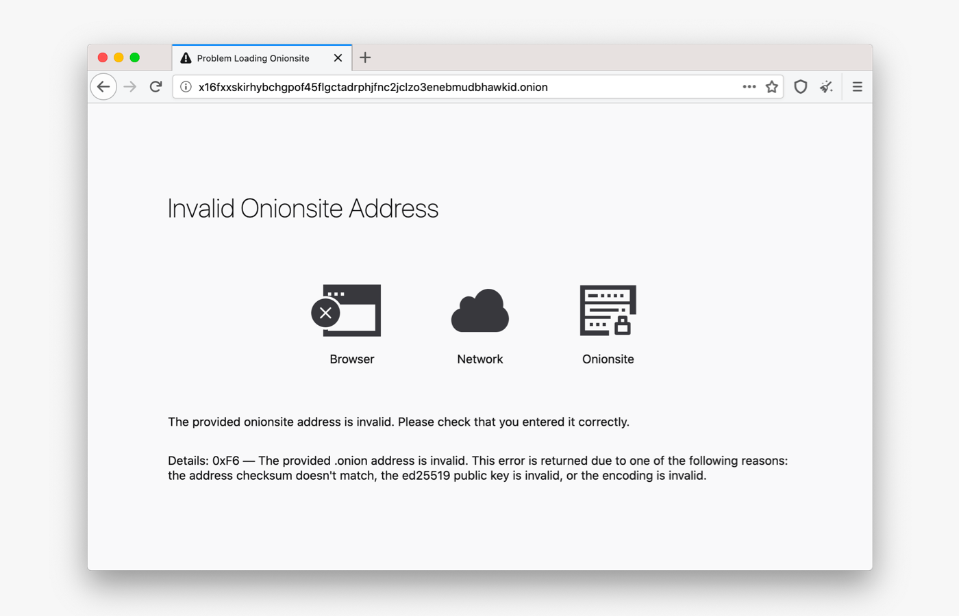 Tor Browser 9.5 Error Pages for Onionsites